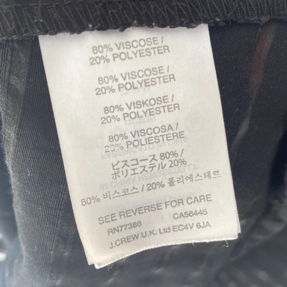 J. Crew‎ Black sheer short sleeve Top